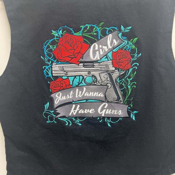 Milwaukee Performance Black Denim Conceal Carry Pockets Vest Side Lace Men's XL - Picture 5 of 5